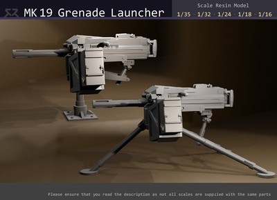 MK19 (MK 19) Granatwerfer - 1/35, 1/32, 1/24, 1/18, 1/16 Resinmodell