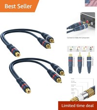 High-Quality RCA Y Splitter 1 Female to 2 Male - Durable Tangle-Free - 8 Inch