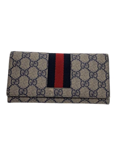 GUCCI Long Portefeuille Web GG Supreme PVC Beige Motif Total Homme Occasion