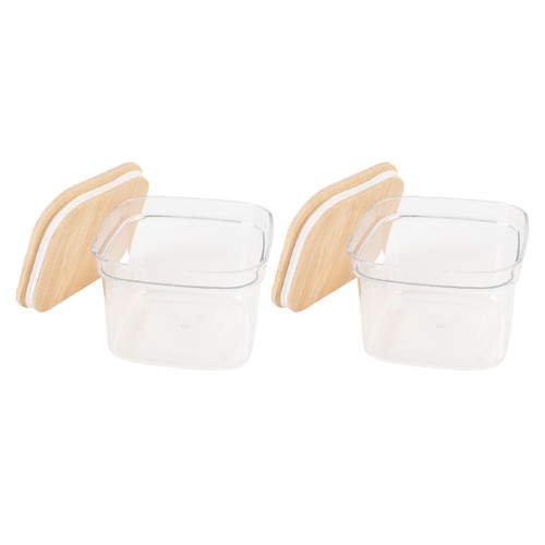 (2Pc 600ml)Food Storage Jars Plastic Airtight Containers With Bambusoideae - Picture 14 of 24