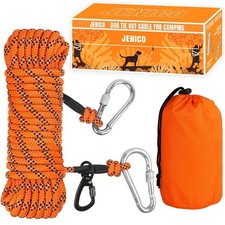 Dog Tie Out Cable for Camping - 50ft/70ft/100ft Portable Reflective Overhead ...