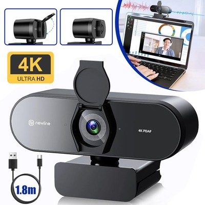 Webcam Kamera Ultra HD 4K USB Mit Mikrofon für Computer Laptop Windows 11 10 8