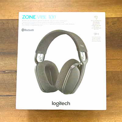Logitech Zone Vibe 100 Black Bluetooth Wireless Noise Cancelling Headset Mic