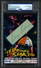 Barry Sullivan signed 3.5x5 Actor Planet of the Vampires Custom Cut PSA Slabbed