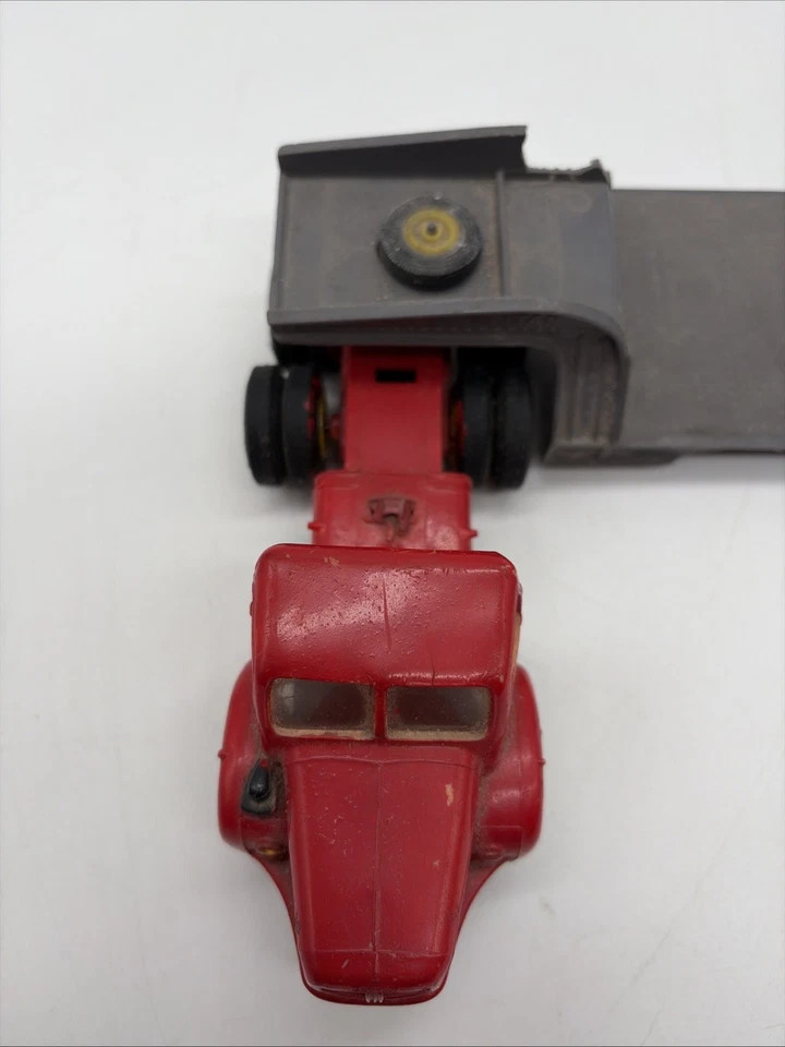 Tracteur Norev Berliet TBO 15 Remorque 1/43 Plastique Vintage Rouge Gris - Photo 3/4
