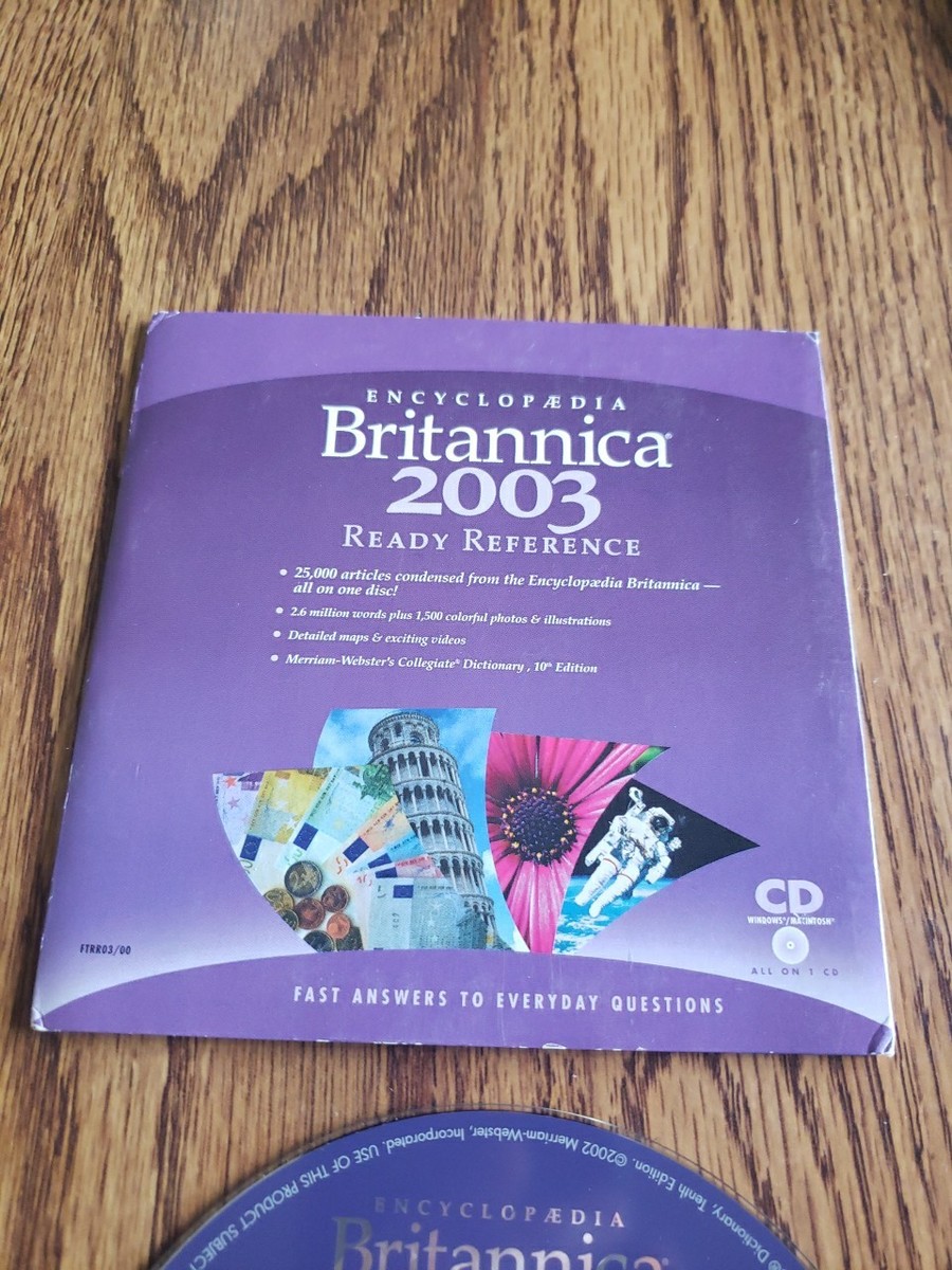 Encyclopaedia Britannica 2003 Ready Refererence CD-ROM PC/Mac