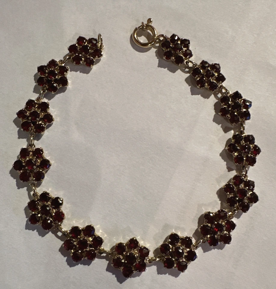 Armband, Gg333, Granate, Länge 20 cm, Breite 11 mm, 11,8 Gramm