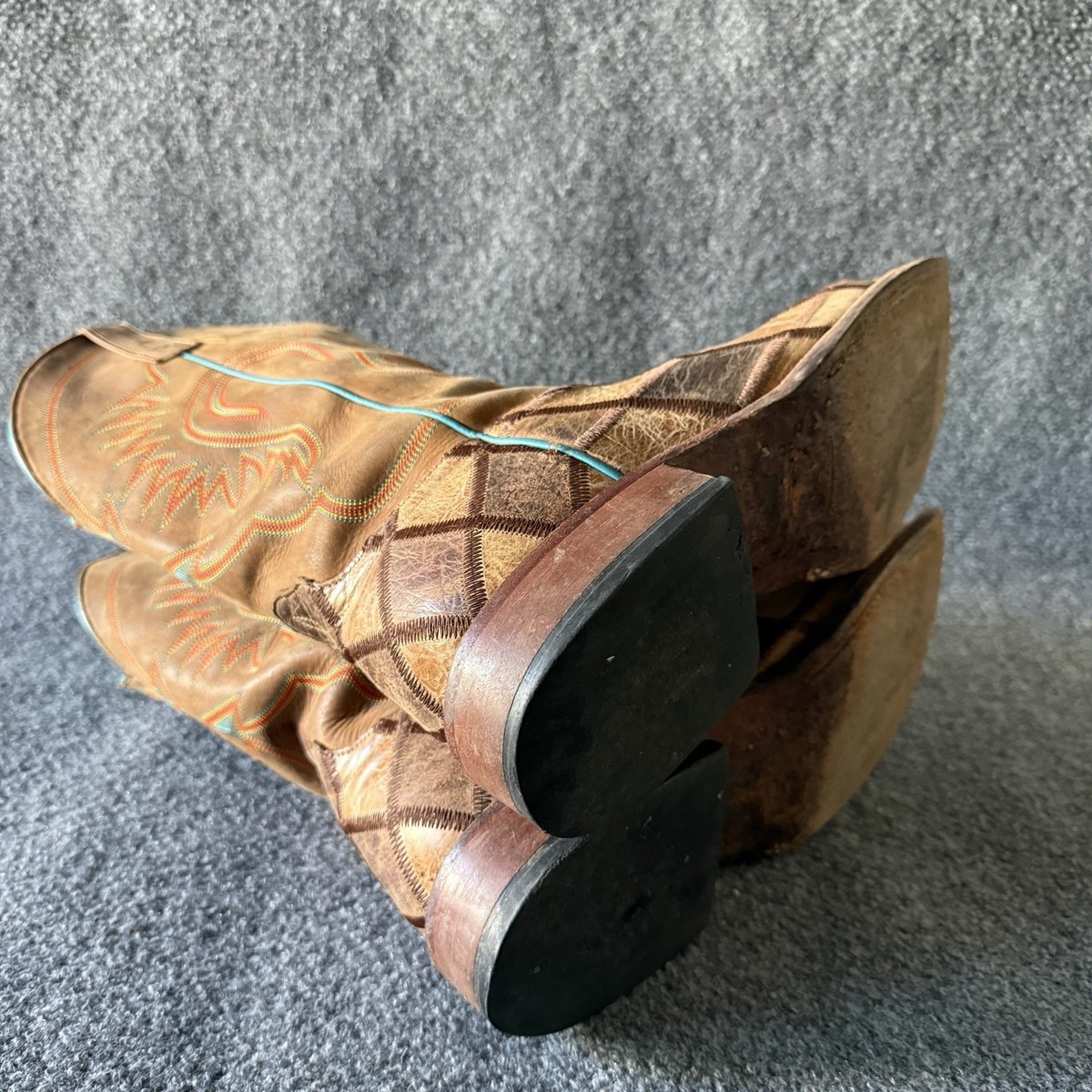 Horse Power by Anderson Bean Crazy Train Patchwork Western Boots Men’s 11 Brown Anderson Bean Horse Power Crazy Train Patchwork Kids Boots  main image 2