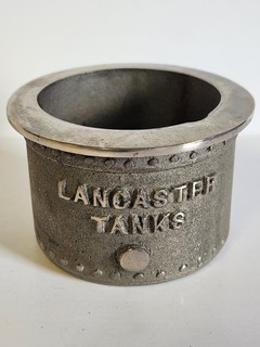 Antique Cast Iron Advertising Paperweight Lancaster Tanks PA