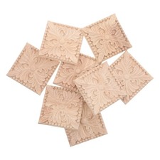 8 Pcs Wooden Carvings Furniture Embellishment Onlay Applique for Decoration