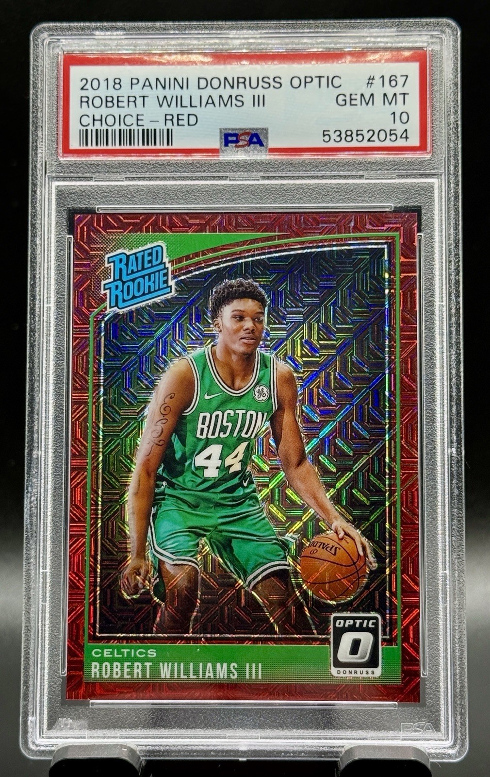 2018 Donruss Optic Rookie Choice Red Prizm #167 Robert Williams III /88 PSA 10