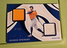2020 Immaculate George Springer dual game worn jersey patch relics 25/25 ** READ