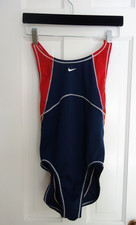 Vntg NIKE Navy Red One Piece Competitive Swim Suit Wmns 4