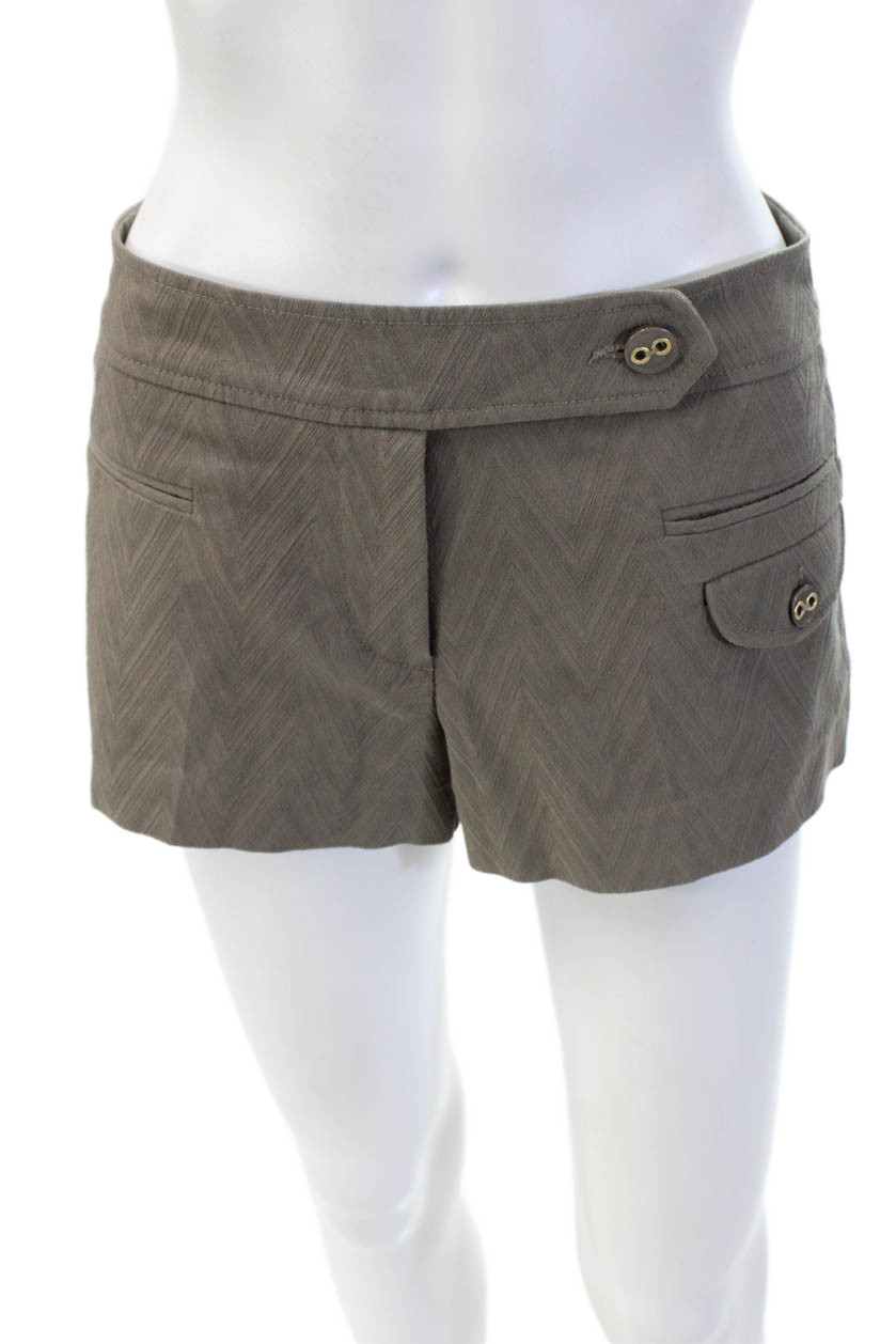 Trina Turk Unisex Herringbone Brown Shorts Size 4Free Shipping in US $100+ Orders | $6.95 Orders Below
