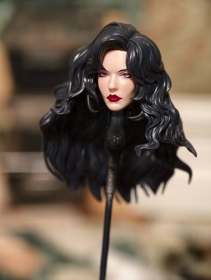 1/12 Scale Game Girl Witch Head Carving Model Fit for 6'' ML
