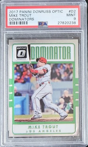 ⚾ Mike TROUT *Dominators* PSA 9 2017 Panini Donruss Optic #D2 POP 7 🔥 Mint
