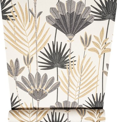Grau Weiß Floral Tapete Gold Struktur Blatt Metallic leicht unvollkommen Vinyl