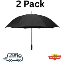 5 Ft. Golf Umbrella in All Black White (2-Pack)