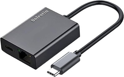 USB C to RJ45 Network Adapter for Google TV, Chromecast, Laptop, Black 