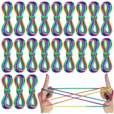 Cats Cradle String Game 30 Pack Rainbow Finger String Toys for Kids