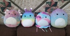 Squishmallow 8 " Tie Dye And Rainbow Lot Of 4.