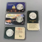 4 US 1ozt .999 Silver Eagle $1 BU 1999 2000 2001 2002 toned Littleton pkg 649