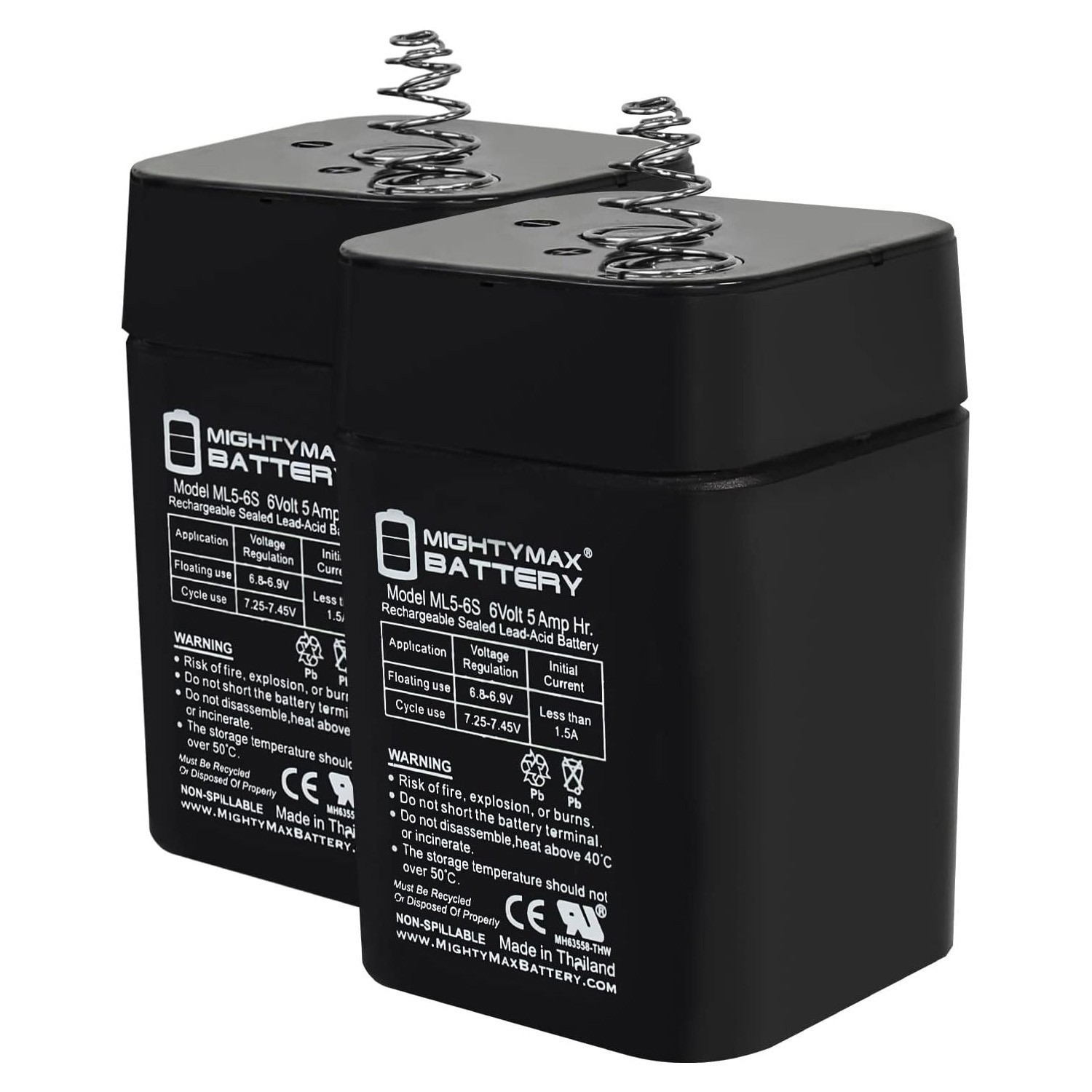 Mighty Max 6V 5AH SLA Replacement Battery for Deer Fish Wildlife Feeder - 2 Pack