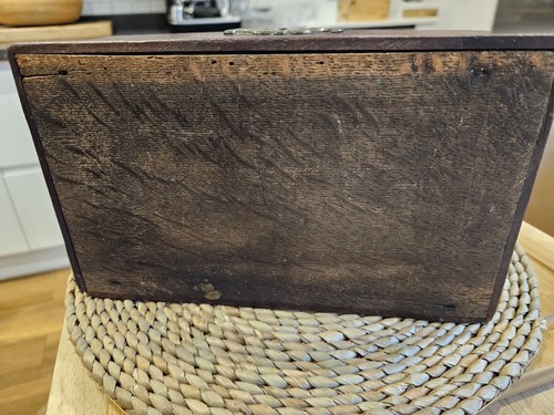 Antique Georgian Mahogany 2 Section Tea Caddy Chippendale Style 24cm - Picture 4 of 9