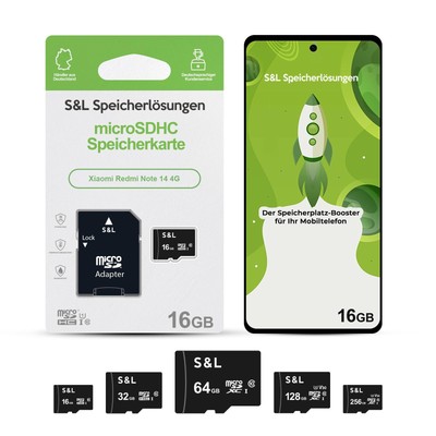 micro SD Speicherkarte Memory für Xiaomi Redmi Note 14 4G 16 32 64 128 256 GB