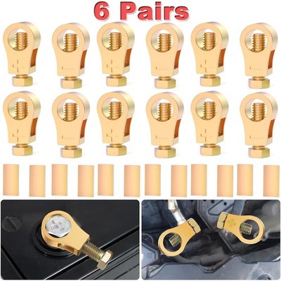 Cable Clamp Battery Connection Clip CAR Battery Pure Copper Terminal Wire 6Pairs