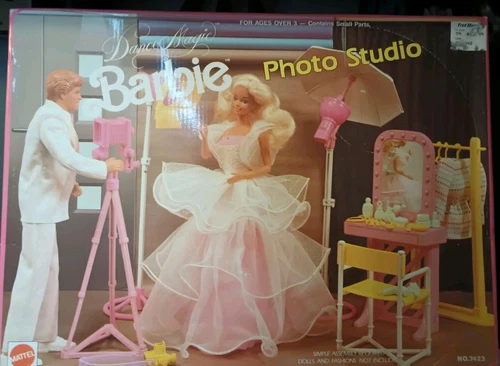 VINTAGE ARCO TOYS 1989 BARBIE DANCE MAGIC PHOTO STUDIO SET #7423 COMPLETE IN BOX
