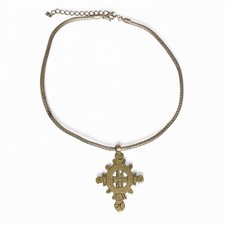 RARE Ethiopian Coptic Pendant Necklace Chain Africa Orthodox Christian Cross