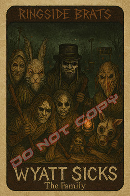 Wyatt Sicks as '' The Family '' - RINGSIDE BRATS Parody Art Card