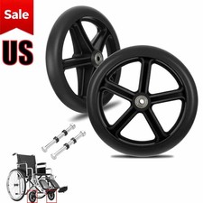 Pair 8" Front Wheel Anti-Slip Wheel Rollator Walker For Wheelchair Replacement