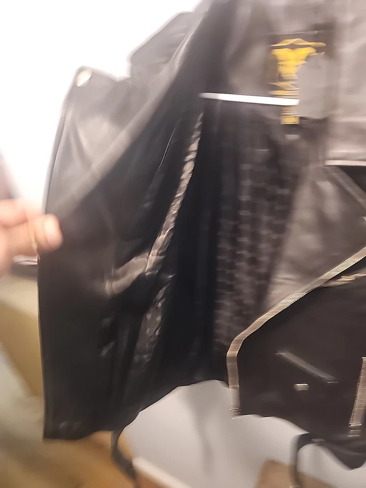 Кожаная классическая мотоциклетная мужская куртка размер M черная - Изображение 4 из 4