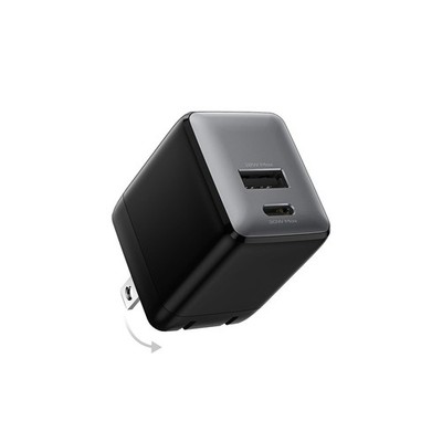 USB Fast Charging Charger, 30W Dual-Port GaN Nano Charger with Foldable Plug ...