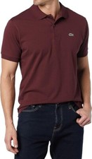 Lacoste Men's Short Sleeve L.12.12 Pique Polo Shirt, Espresso, X-Small