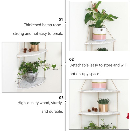 Nordic Style Wall Flowerpot Flower Pot Board 3 Tier Window Shelves - Picture 12 of 12