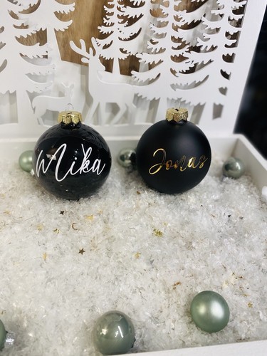 Personalisierte Weihnachtskugel Namen Weihnachtsdeko Adventskalender Nikolaus - Bild 5 von 24