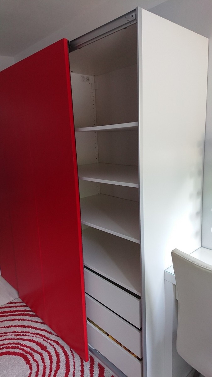 Ikea PAX Schiebetüren Hasvik rot Schranktüren komplett mit Schienen