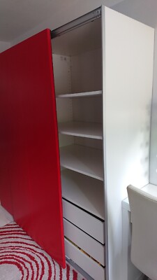 Ikea PAX Schiebetüren Hasvik rot Schranktüren komplett mit Schienen