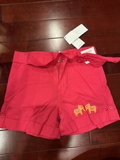 Gymboree Girls' Bright Pink Shorts with Adjustable Waist and Elephant Design