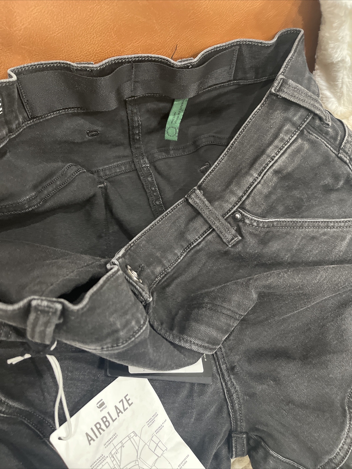 G-STAR RAW Airblaze 3D Skinny Jeans Men's 34X32 Black Mid Rise Thigh Pockets image 7