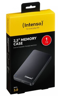 Festplatte Intenso externe HDD  Memory Case 2,5 Zoll 1TB USB 3.0 schwarz