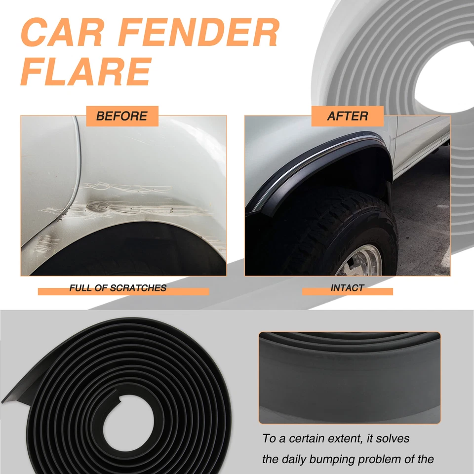 PVC Car SUV Flexible Wheel Extend Fender Flares Molding Trims for Isuzu Trooper - Image 4 of 4