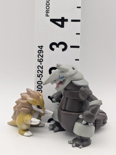 2003 Hasbro Nintendo Pokemon 3" Figure Aggron Steel Rock & Tomy Sandslas-1998. - Picture 2 of 12
