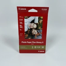 Media Canon PP-201 Photo Paper Plus Glossy II, 4x6 inch - 100 Sheets Media