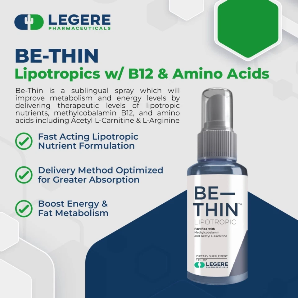 Be-Thin Professional MIC Spray Be Thin Legere Pharmaceuticals 1 oz Lipo Spray Foto 2 de 3