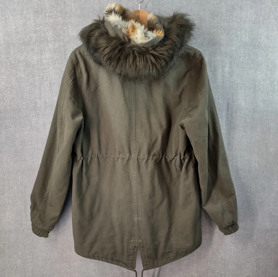 Abrigo Estoico Mujer Grande Verde Aislado Anorak Parka Chaqueta Esquí Capucha Extraíble Foto 2 de 4