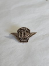 HOG Ladies Of Harley Lapel Hat Jacket Pin Wings Harley Owners Group 1999